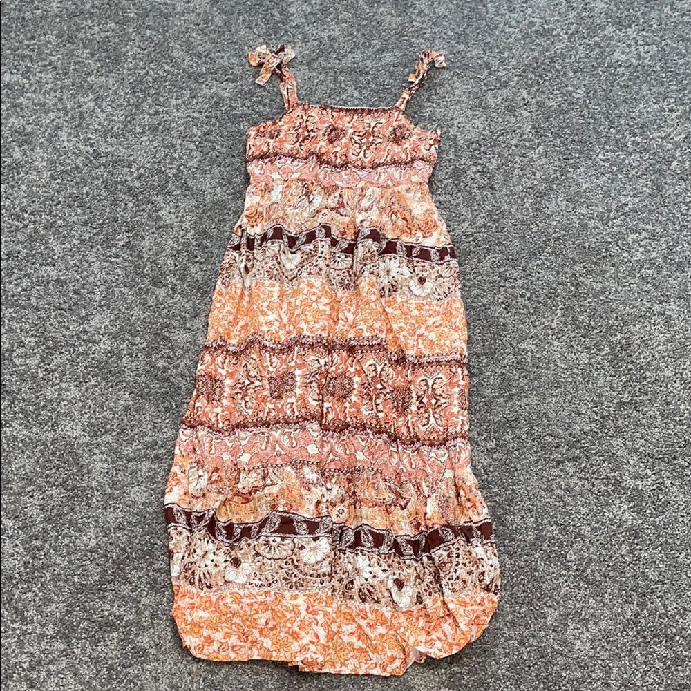 Maurices Orange Tiered Ruffled Sundress